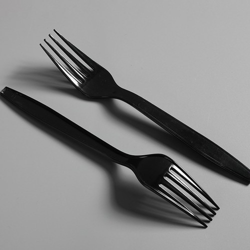 50-PIECE MD PLASTIC FORK - BO110 - 50pcs/pack Black