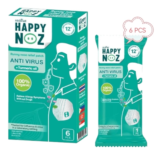 HAPPY NOZ ANTI VIRUS RUNNY NOSE RELIEF PATCH-ADULT - The green 