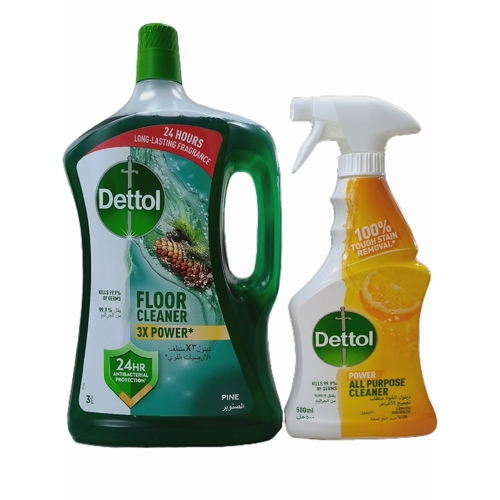 DETTOL - 1 PC 3L FLOOR CLEANER+1 PC 500ML ALL PURPOSE CLEANER BO139 - DETTOL VALUE PACK