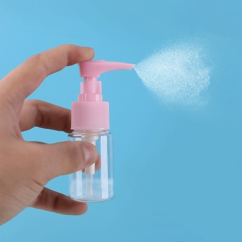 1 PC CLEAR PLASTIC PUMP BOTTLE - BO147 - Refillable container for various liquid. Size: 3x3x9.5cm