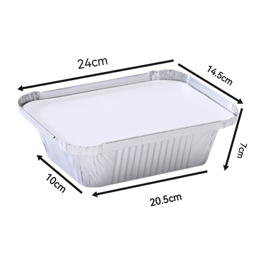 10-PIECE ALUMINUM FOIL CONTAINER WITH COVER - BO152 - 10 PIECE ALUMINUM FOIL CONTAINER WITH COVER