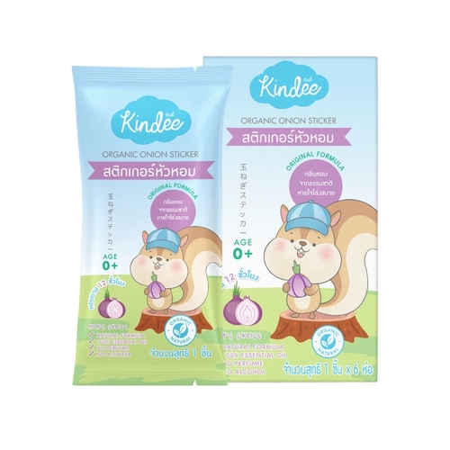 KINDEE ORGANIC ONION STICKER - The Kindee Organic Onion Sticker is a type of aromatic patch designed to help relieve nasal congestion and allergic symptoms.The stickers contain a blend of organic essential oils, including onion extract, and are safe for use on newborns and adults. The scent from a single sticker is intended to last for over 12 hours.