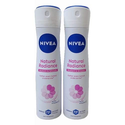 2-PIECE 150ML NIVEA NATURAL RADIANCE DEO SPRAY - BO165 - 150ml x 2 NIVEA NATURAL RADIANCE DEO SPRAY