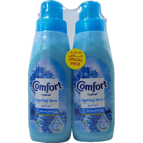 2-PIECE 1L COMFORT FABRIC SOFTNER SPRING DEW - BO175 - COMFORT FABRIC SOFTNER BLUE