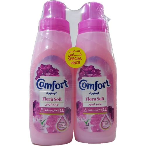 2-PIECE 1L COMFORT FABRIC SOFTNER FLORAL SOFT - BO176 - COMFORT FABRIC SOFTNER FLORAL SOFT - PINK