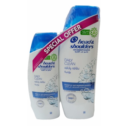 2-PIECE HEAD & SHOULDER ANTI-DANDRUFF SHAMPOO 1PC 200ML+ 1PC 400ML - DAILY CLEAN BO179 - HEAD & SHOULDER ANTI-DANDRUFF SHAMPOO 1PC 200ML+ 1PC 400ML - DAILY CLEAN