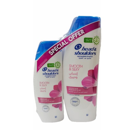 2-PIECE HEAD & SHOULDER ANTI-DANDRUFF SHAMPOO 1PC 200ML+ 1PC 400ML - SMOOTH & SILKY BO180 - HEAD & SHOULDER ANTI-DANDRUFF SHAMPOO 1PC 200ML+ 1PC 400ML - SMOOTH & SILKY