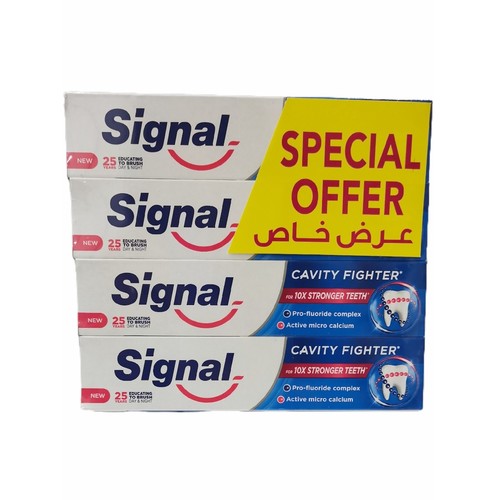4-PIECE 500ML SIGNAL CAVITY FIGHTER TOOTHPASTE - BO190 - Signal cavity fighter for 10x stronger teeth.