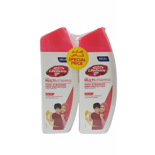 2-PIECE 300ML LIFEBUOY ANTIBACTERIAL BODYWASH-RED BO199 - LIFEBUOY WITH NEW MULTIVITAMINS + FORMULA