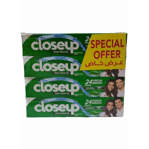 4-PIECE 120ML CLOSEUP MENTHOL TOOTHPASTE - BO201 - Closeup menthol fresh