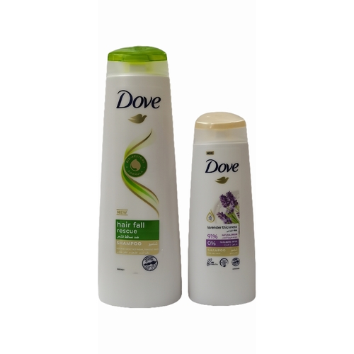 2-PIECE DOVE HAIR FOR RESCUE SHAMPOO 400ML + DOVE LAVANDER THICKNESS SHAMPOO 180ML - BO208 - DOVE HAIR FOR RESCUE SHAMPOO 400ML + DOVE LAVANDER THICKNESS SHAMPOO 180ML
