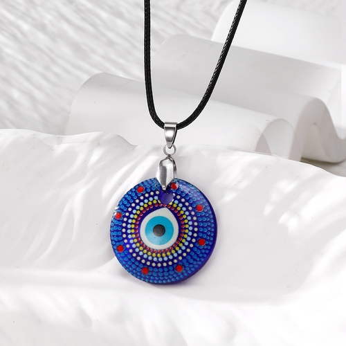 GLASS EVIL EYE NECKLACE / S749F - EVIL EYE NECKLACE