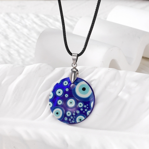 GLASS EVIL EYE NECKLACE / S749I - EVIL EYE NECKLACE