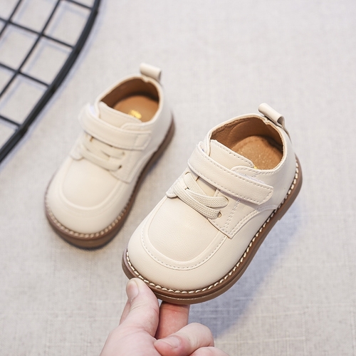 SOFT SOLE LEATHER WHITE SHOES FOR BABY / F027 - COLOR WHITE