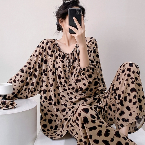 LEOPARD PAJAMA SET - F029 - LEOPARD-BROWN