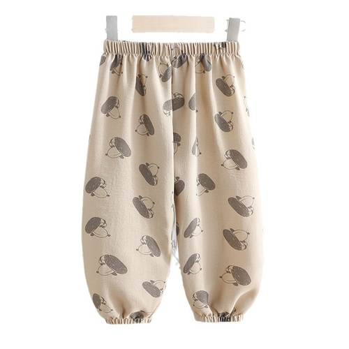 JOGGER PANTS FOR CHILDREN / BEIGE F026F - Beige-dog print