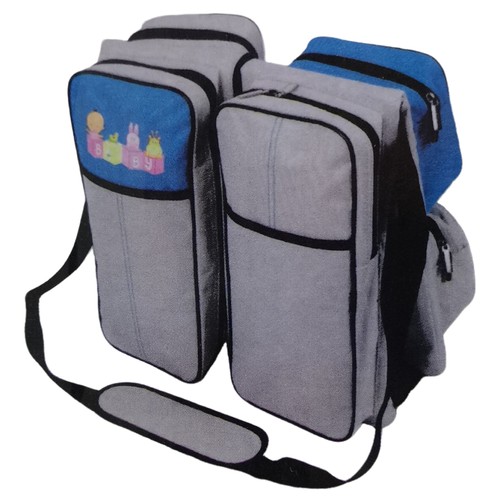 BABY KINDOM 2IN1 BAG & BED HK24159 - Folding portable baby travel crib/diaper bag changing Gray