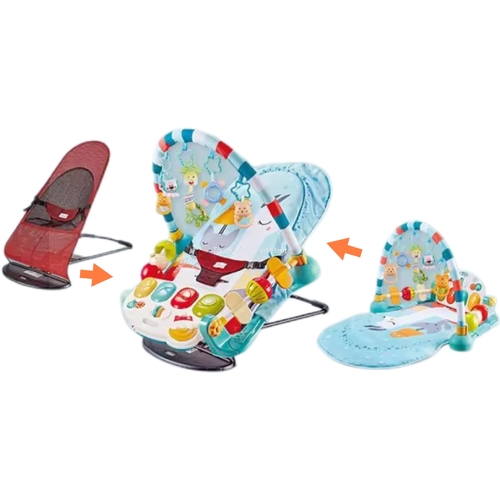 ROCKING CHAIR MUSICAL PLAYMAT VS2410 - 3IN1 ROCKING CHAIR AND FITNESS FRAME. 3m+