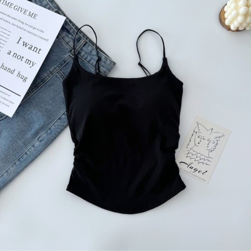 BLACK CAMISOLE  F202 - ULTRATHIN SANDO BRA ADJUSTABLE STRAP