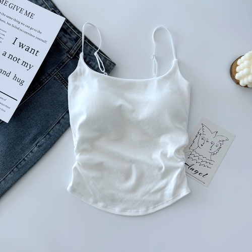 WHITE CAMISOLE F202 - Ultrathin sando bra adjustable strap