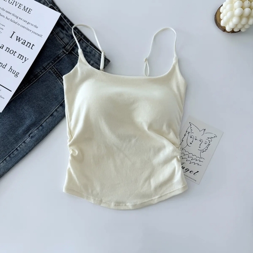 CREAM CAMISOLE F202 - Ultrathin sando bra adjustable strap