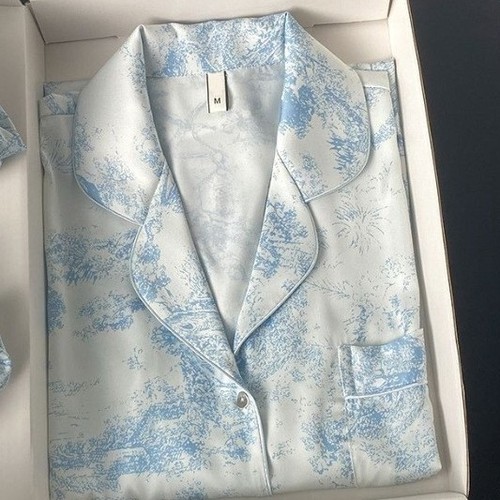 PAJAMA SET / WHITE-BLUE U142 - Color: white-blue