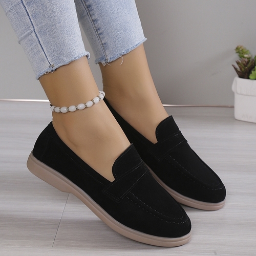 WOMEN'S FLAT SHOES / BLACK U55 - Color black