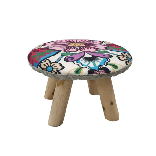 WOODEN STOOL / FLORAL U260 - Wooden chair 27*18cm