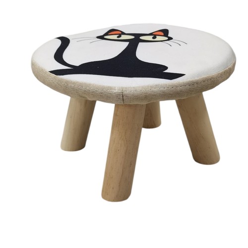 WOODEN STOOL / BLACK CAT U260 - Wooden chair 27x18cm