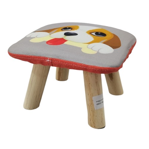 WOODEN STOOL - SQUARE / DOG U260 - 26x18cm