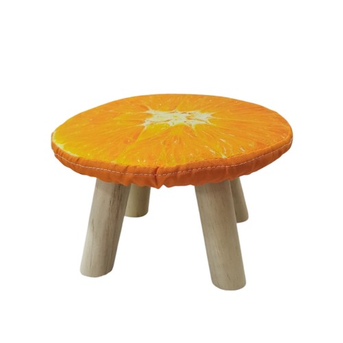 WOODEN STOOL / ORANGE U260 - Wooden chair 27x18cm