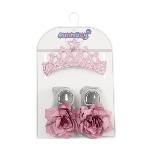 SUNNOZY HEADBAND & SOCKS SET FOR BABIES 0-6 MONTHS K44 - SUNNOZY HEADBAND & SOCKS SET FOR BABIES 0-6 MONTHS