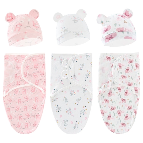6-PIECE NEWBORN BABY SWADDLE AND SLEEP SACK SET / U454C - SLEEPWEAR FOR NEWBORN BABY Age:0-3months