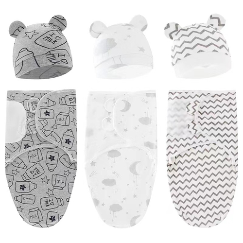 6-PIECE NEWBORN BABY SWADDLE AND SLEEP SACK SET / U454D - SLEEPWEAR FOR NEWBORN BABY Age:0-3months