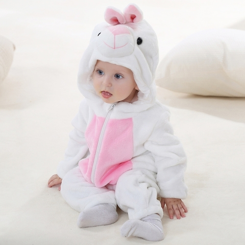 BABY JUMPSUIT / WHITE BUNNY U453 - BABY JUMPSUIT - WHITE BUNNY