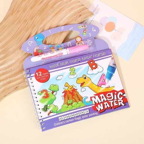MAGIC WATER BOOK / ALPHANUMERIC U445 - Children's cartoon magic painting