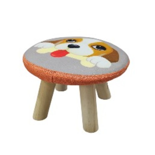 WOODEN STOOL - ROUND / DOG U260 - 27x18cm