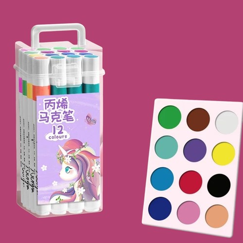 12 COLORS-ACRYLIC MARKER / U37 - Multi-colored marker