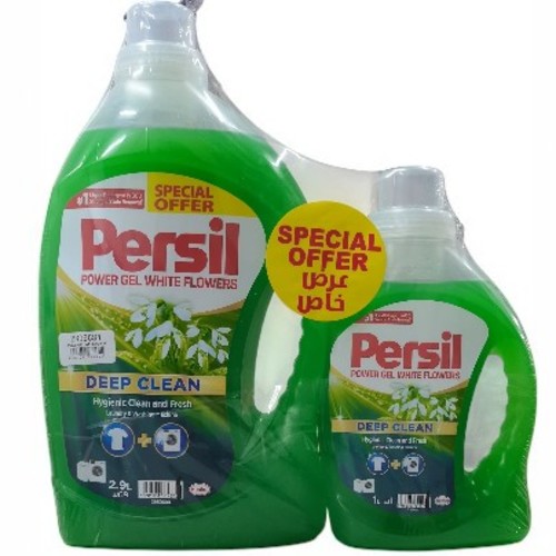 2-PIECE PERSIL POWER GEL WHITE FLOWERS (2.9L+1L) - BO223 - 2-PIECE PERSIL POWER GEL WHITE FLOWERS (2.9L+1L) - DEEP CLEAN