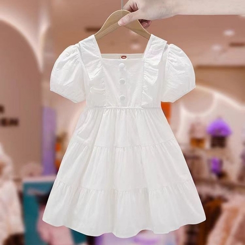 GIRL'S PRINCESS DRESS-WHITE / S822E - Color:white