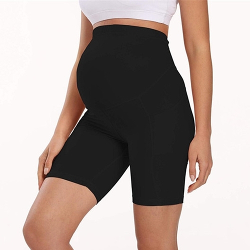 MATERNITY LEGGINGS-SHORT LENGTH / BLACK S802 - Color:black