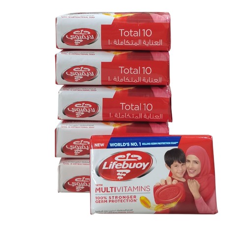 6-PIECE 70G LIFEBUOY ANTIBACTERIAL SOAP - BO227 - LIFEBUOY SOAP WITH MULTIVITAMINS