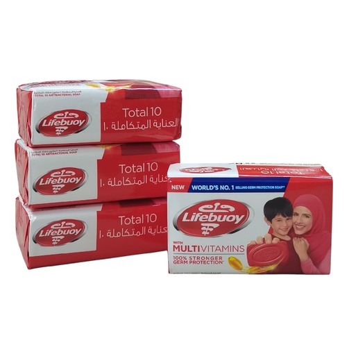 4-PIECE 160G LIFEBUOY ANTIBACTERIAL SOAP - BO230 - LIFEBUOY ANTIBACTERIAL SOAP WITH MULTIVITAMINS