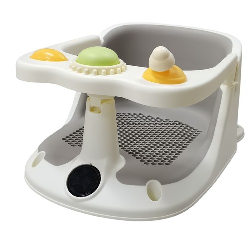 BABY NON-SLIP BATH SUPPORT SEAT FOR 6 MONTHS & UP / J24 - Bathtub shower seat chair for babies, non-slip, comfortable, infant bath essentials gift.