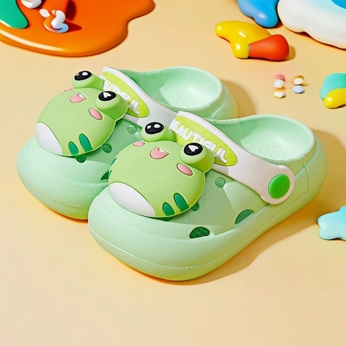 CHILDREN'S 3D ANIMAL CLOGS - GREEN FROG K76 - CHILDREN'S 3D ANIMAL CLOGS - GREEN FROG