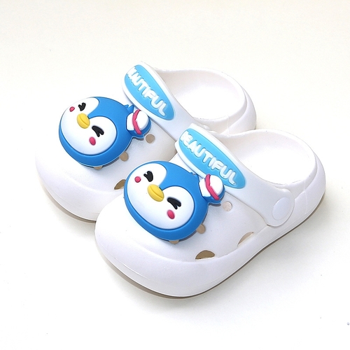 CHILDREN'S 3D ANIMAL CLOGS - WHITE, CUTE PENGUIN K76 - CHILDREN'S 3D ANIMAL CLOGS - WHITE, CUTE PENGUIN