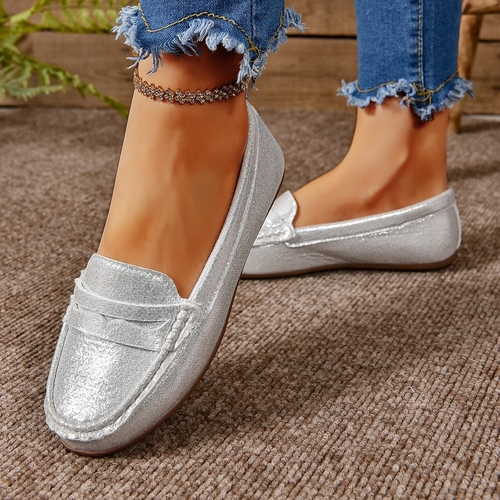 SILVER CASUAL SHOES FOR WOMEN / S875 - Color: silver