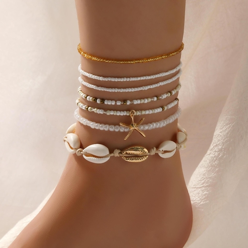7-PIECE BRACELET-ANKLET / S690C - 7-PIECE BRACELET-ANKLET