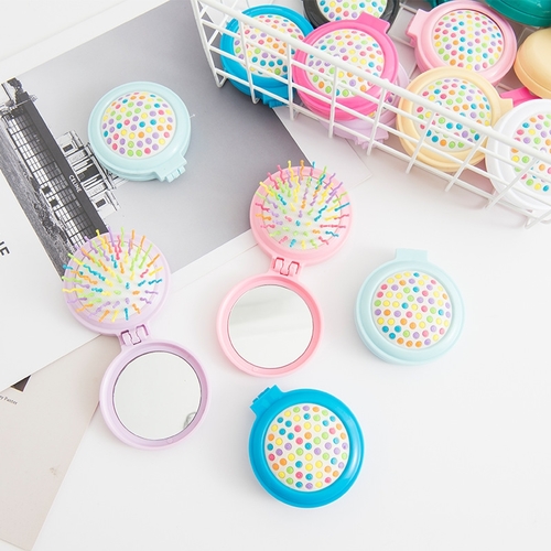 1-PIECE MINI FOLDING CUSHION HAIR BRUSH W/ BUILT-IN MIRROR / S37 - Brand: Huimeier Portability: its compact, foldable design allows it to fit easily into a purse, pocket or clutch bag.