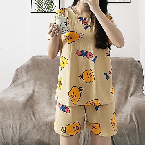 TWO PIECE SET LOOSE SHIRT AND SHORT / S781D - COLOR : TAN